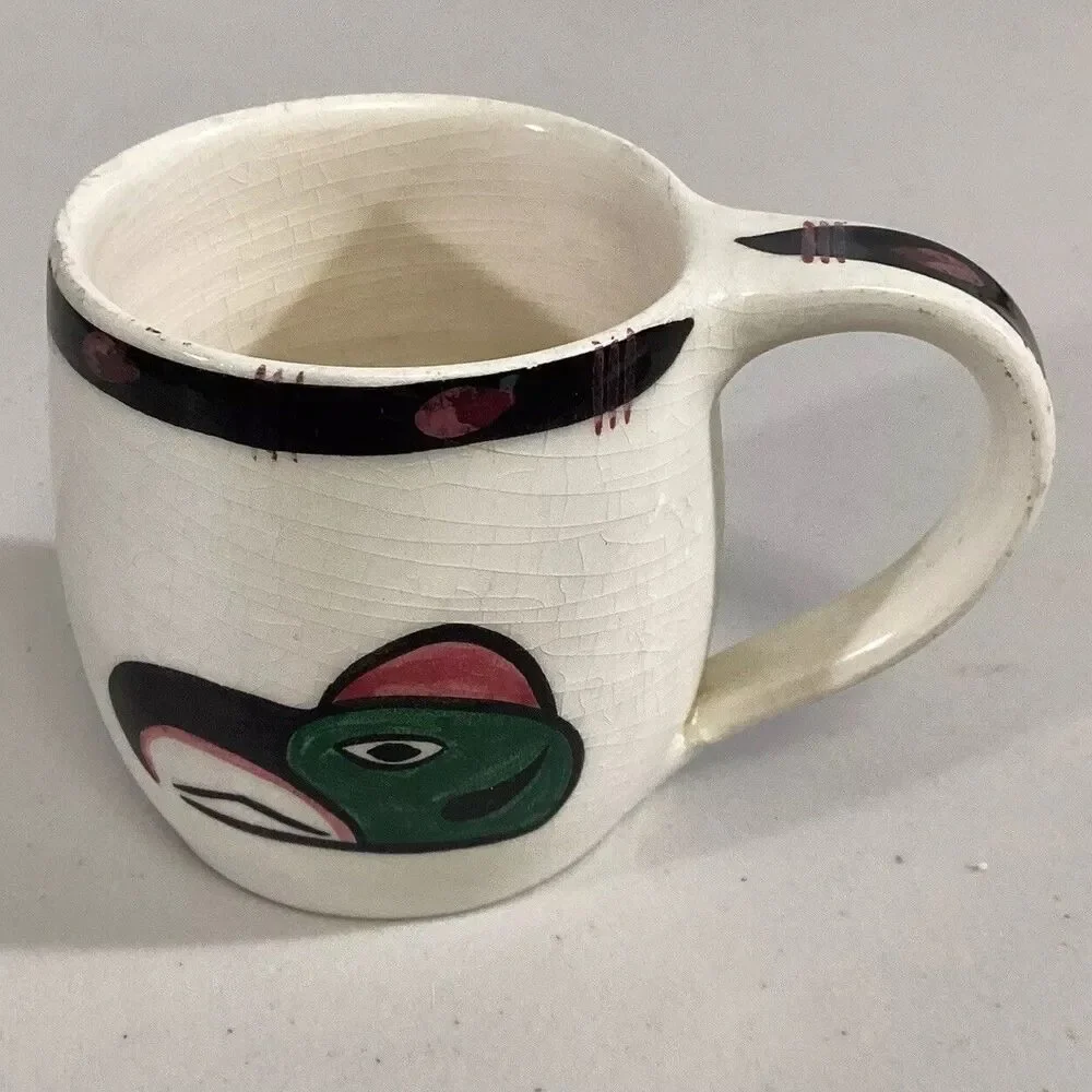 Vintage 1960s David Lambert Potteries First Nations Haida Canada #45 Skookum Mug